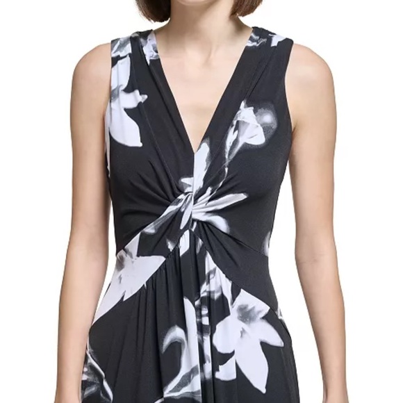 Calvin Klein Black and White Sleeveless Maxi Dress - Picture 3 of 5